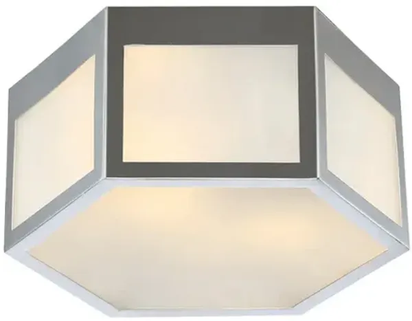 Moderno Hexagon Metal/Frosted Glass LED Flush Mount