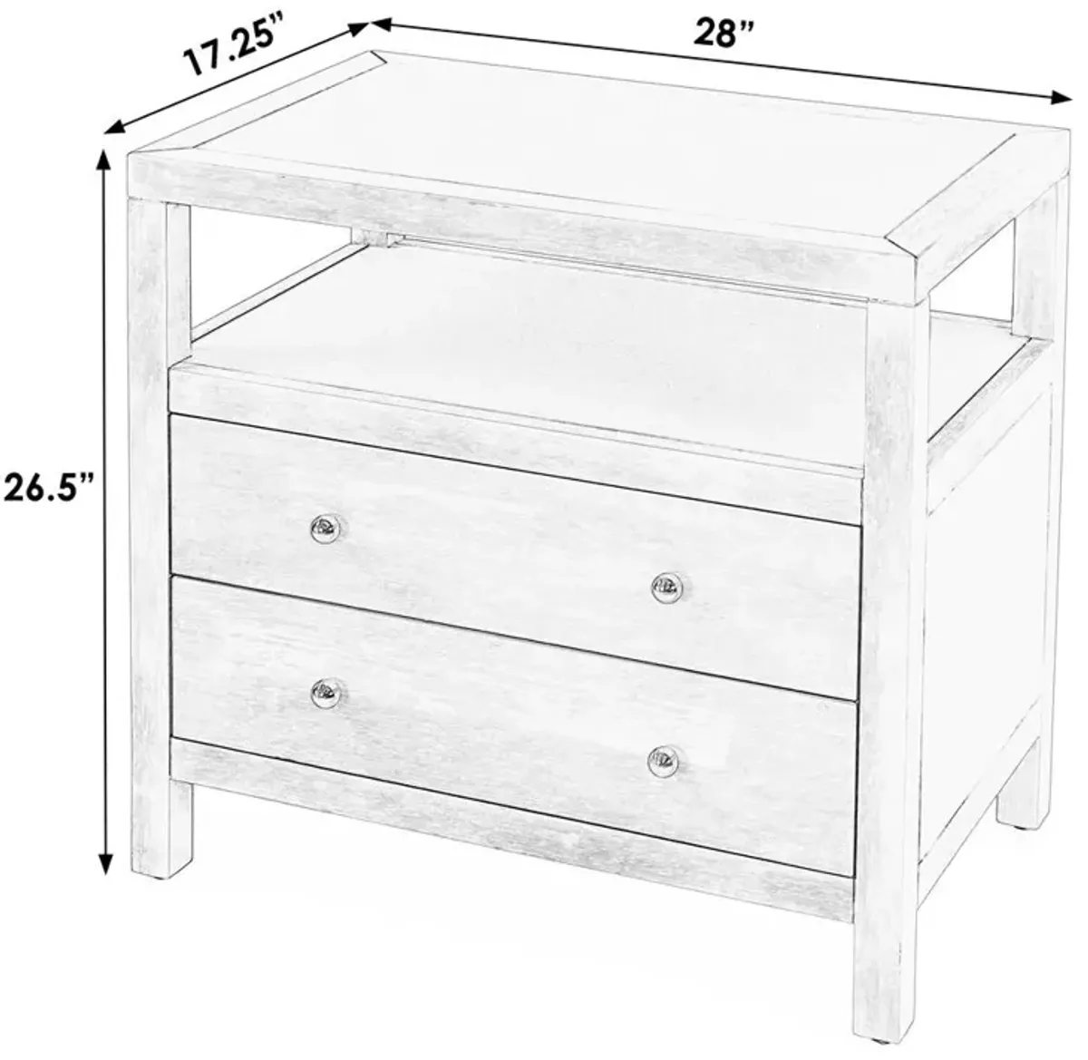 Butler Specialty Company Celine 2 Drawer Wide Nightstand, Natural