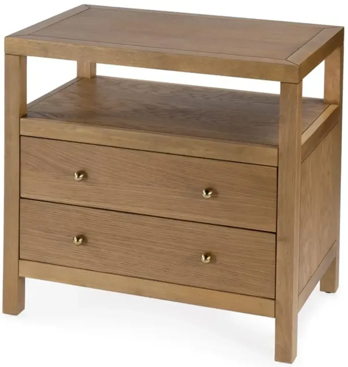 Butler Specialty Company Celine 2 Drawer Wide Nightstand, Natural