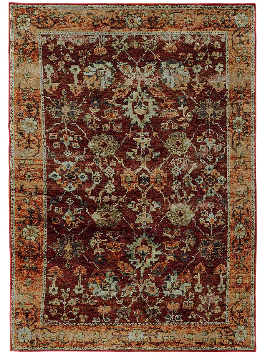 Andorra 6'7" x 9'6" Red Rug