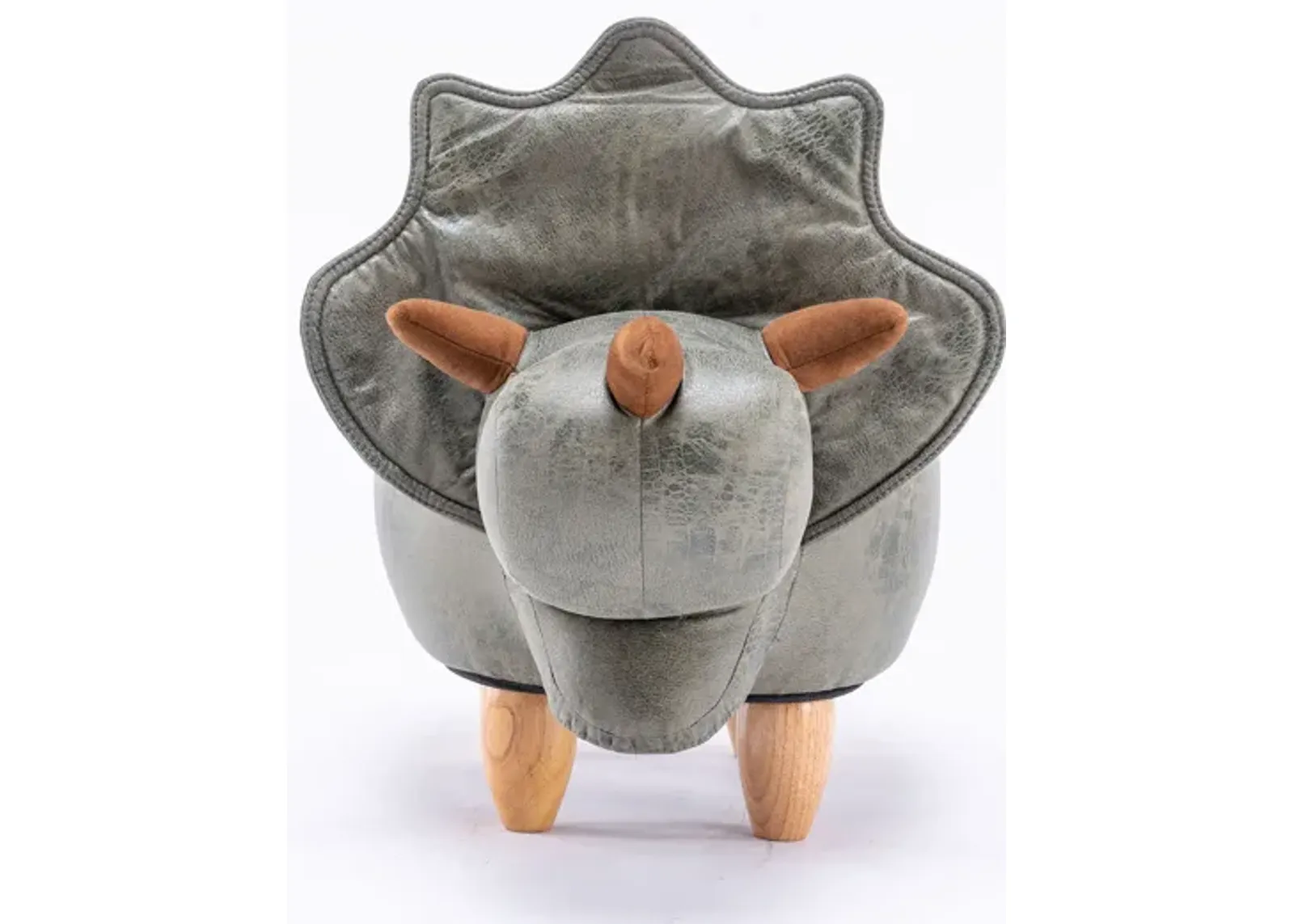 Triceratops Dinosaur Gray Storage Ottoman