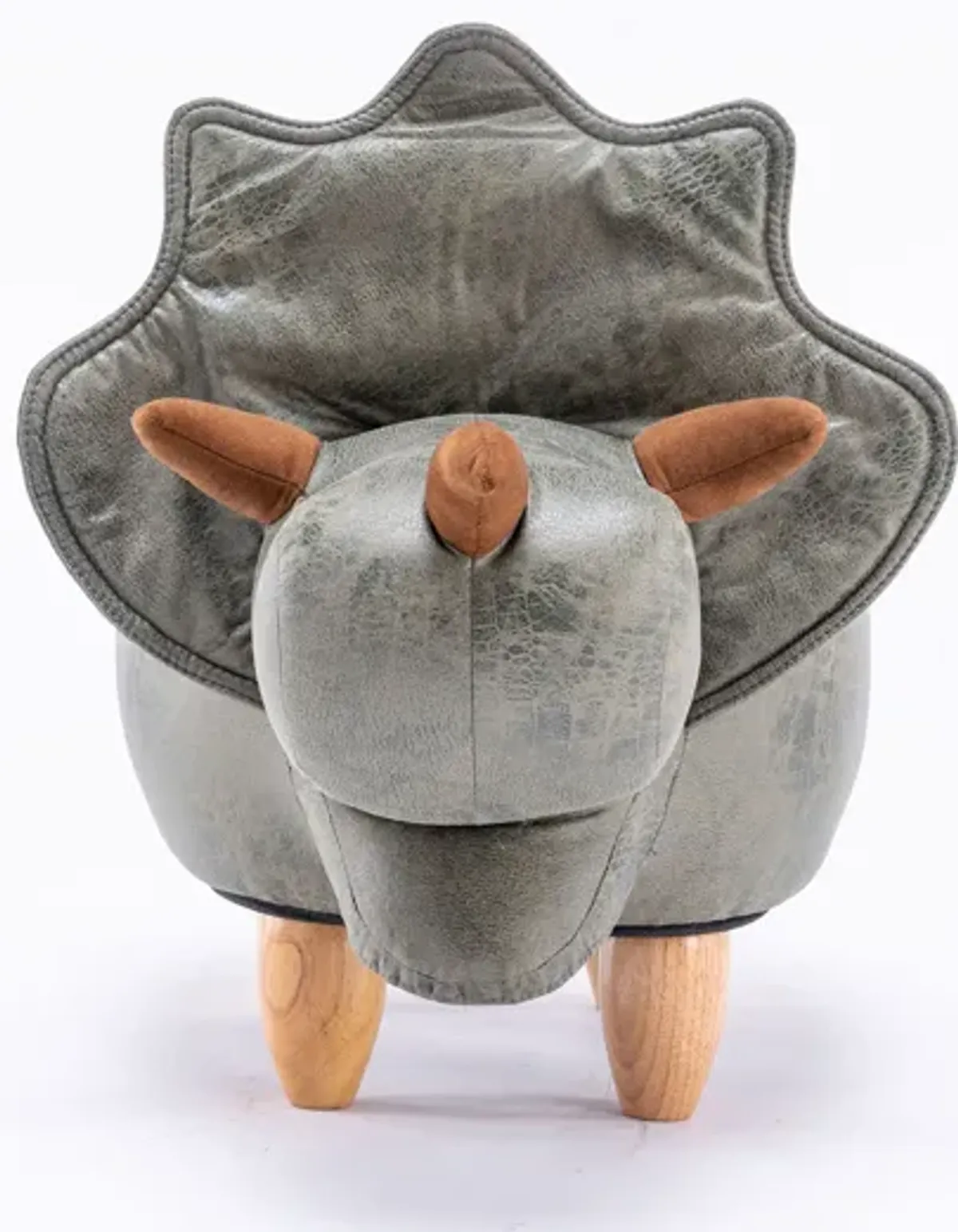 Triceratops Dinosaur Gray Storage Ottoman