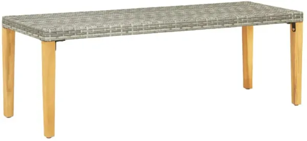 vidaXL Garden Bench 31.5" Poly Rattan Gray