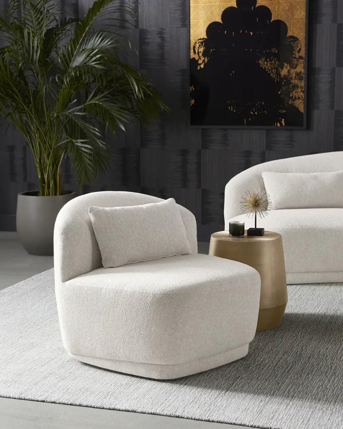 Soraya Swivel Armless Chair