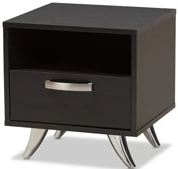 Warwick Modern and Contemporary Espresso Brown Finished Wood End Table