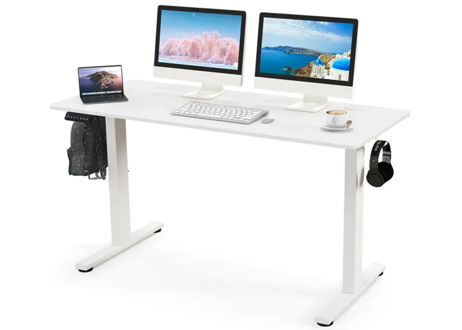 Sit-Stand Home Office Desk with 3 Adjustable Memory Height Settings for Ergonomic Comfort