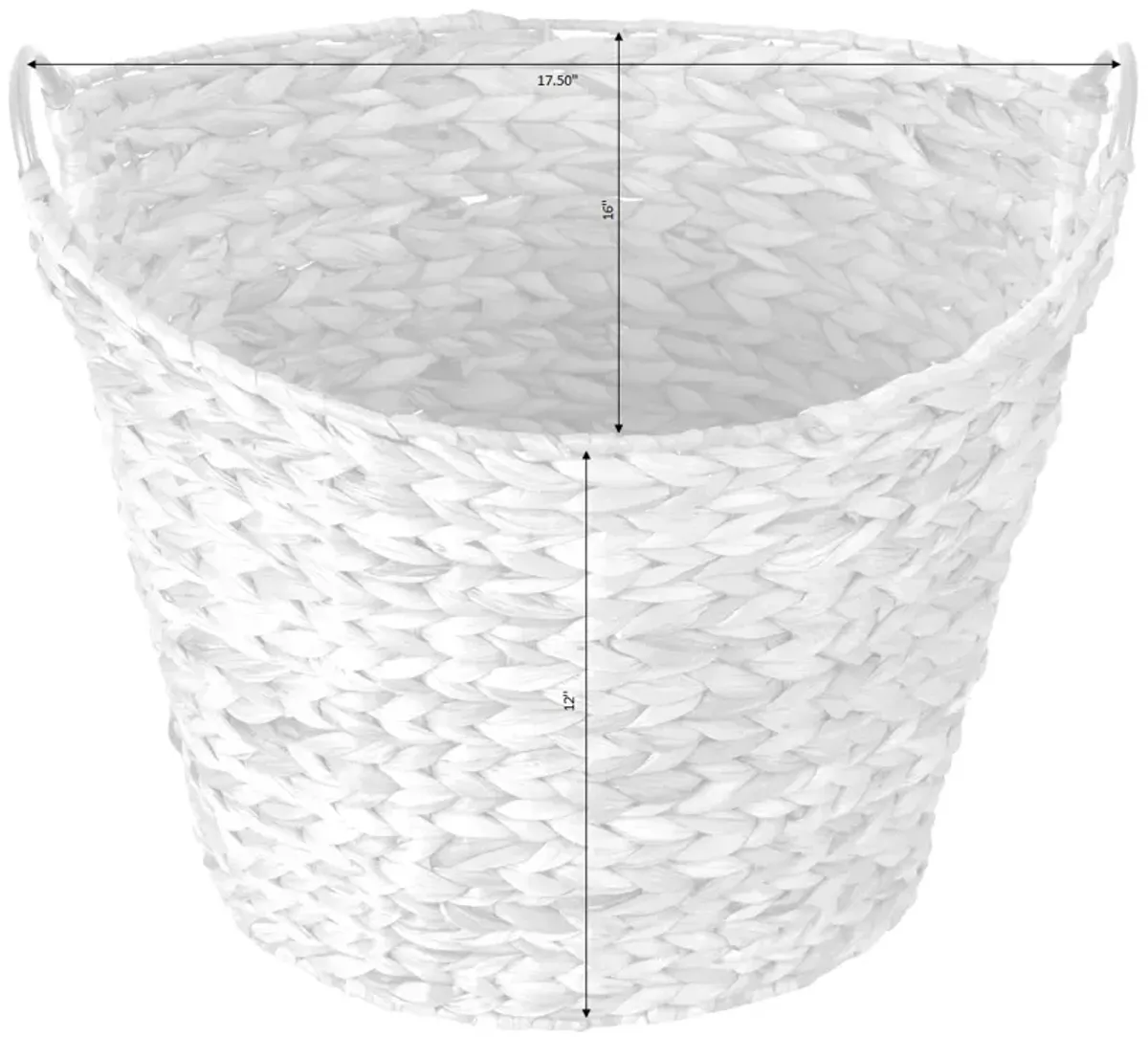 Large Round Water Hyacinth Wicker Laundry Basket