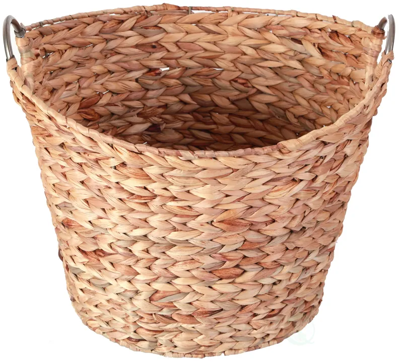 Large Round Water Hyacinth Wicker Laundry Basket