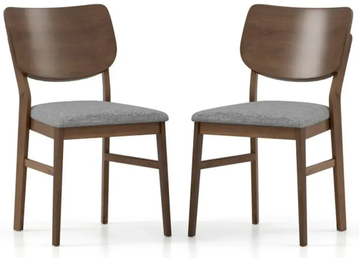 Hivvago Farmhouse Upholstered Kitchen Chairs Set of 2 with Rubber Wood Frame