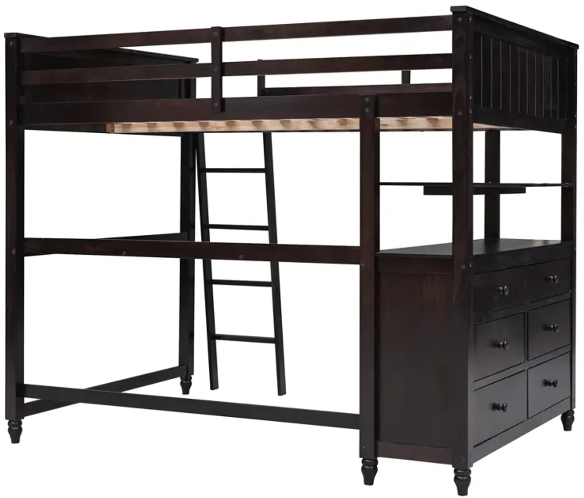 Merax Loft Bed with Drawers and Desk