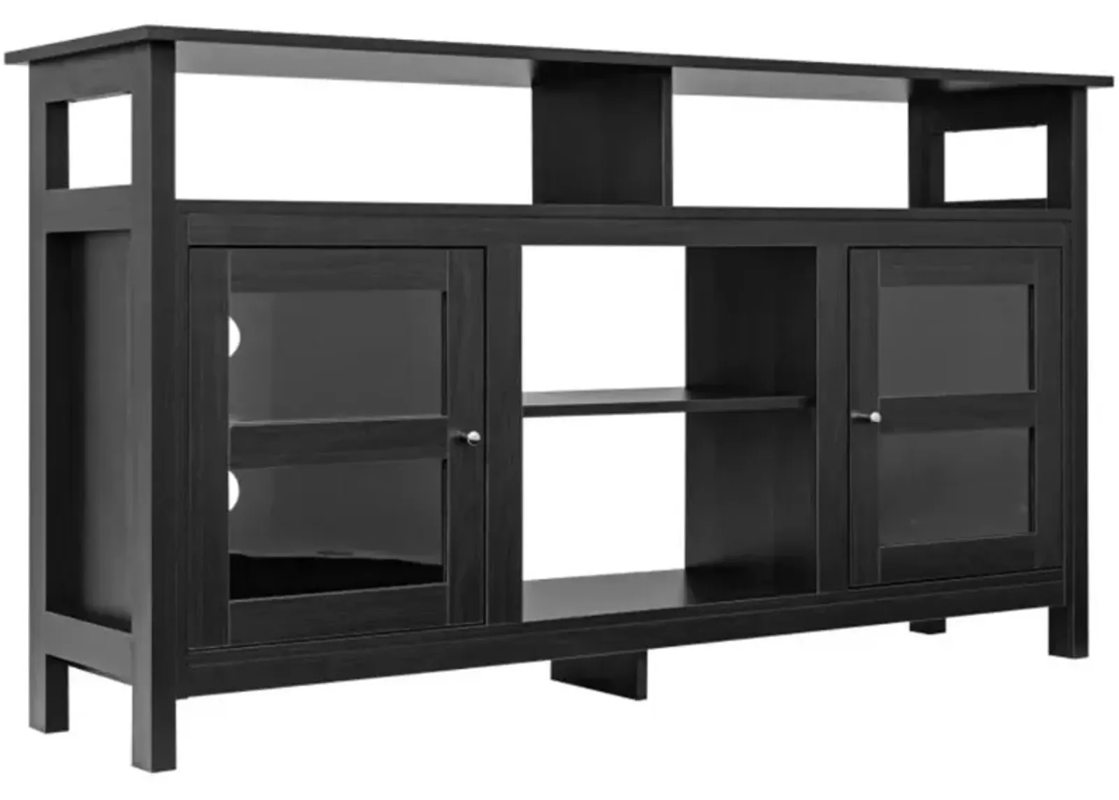 Hivvago 58 Inch TV Stand Console Center with 2 Cabinets and Open Shelf