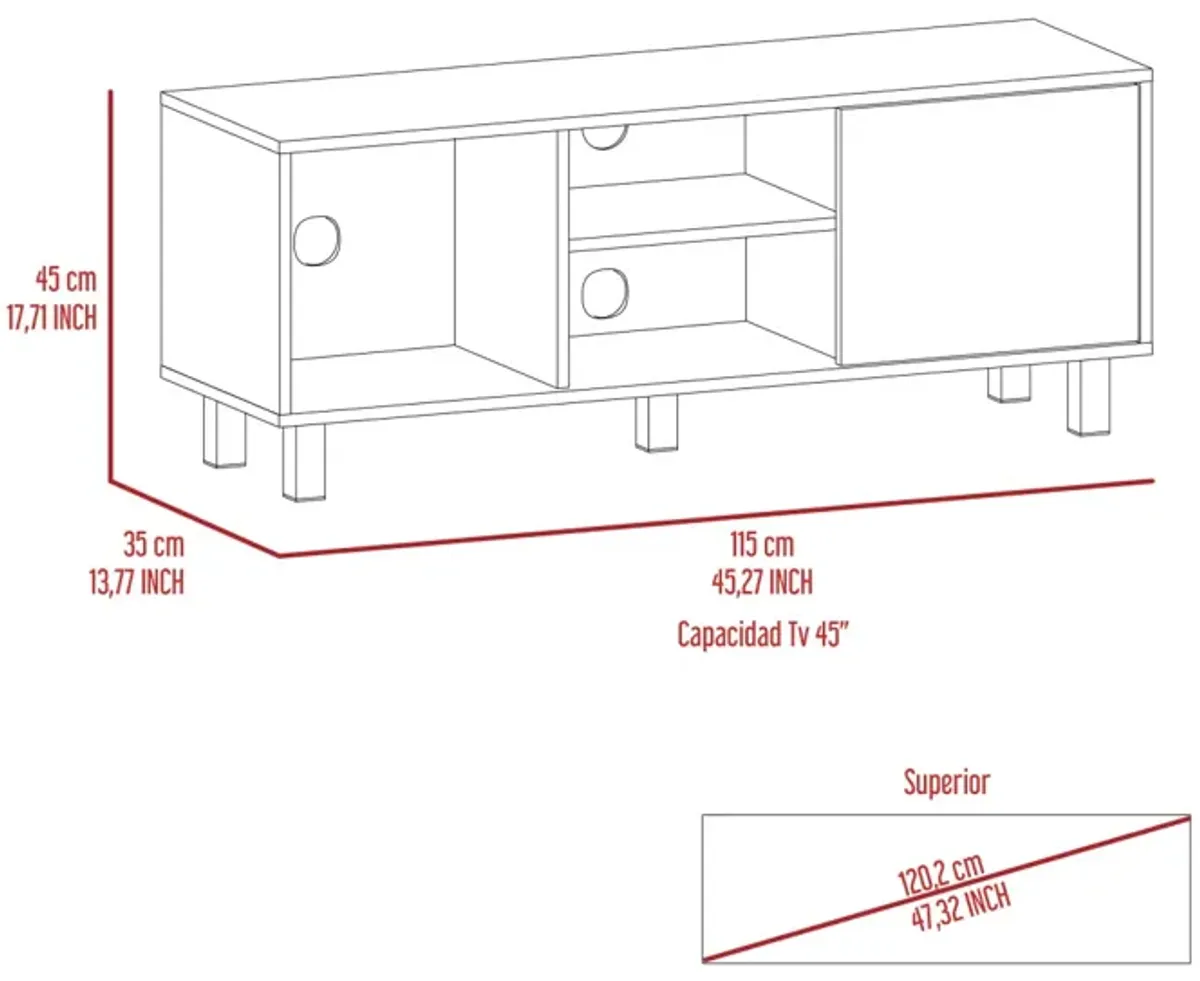 Harrison 3-Shelf Rectangle TV Stand Light Oak