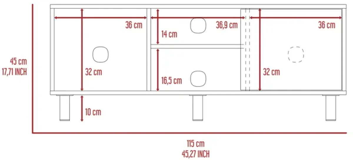 Harrison 3-Shelf Rectangle TV Stand Light Oak