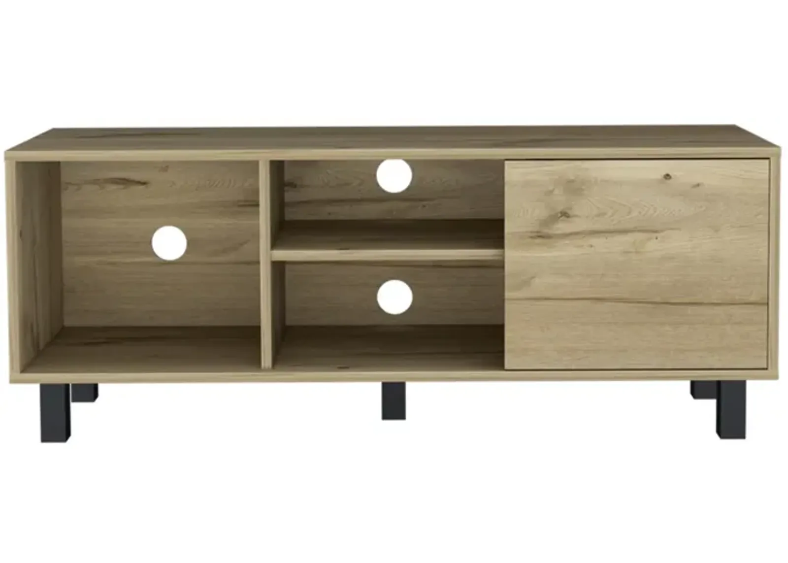 Harrison 3-Shelf Rectangle TV Stand Light Oak