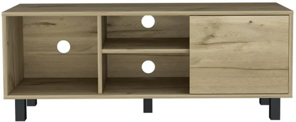 Harrison 3-Shelf Rectangle TV Stand Light Oak