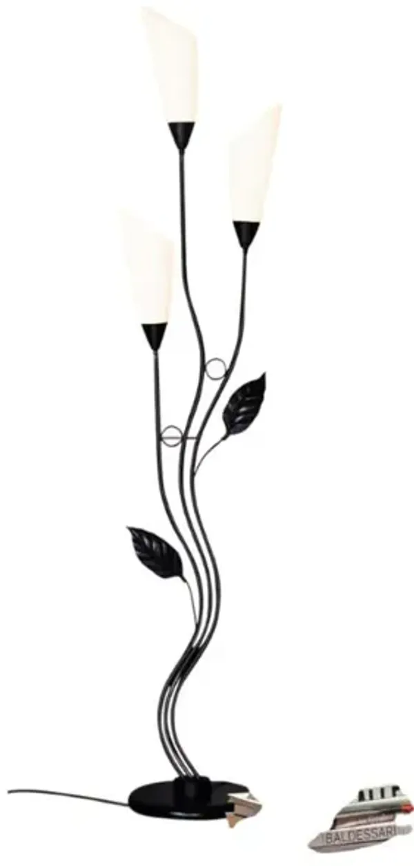 Flower Floor Lamp – 62" Tall, 3 Dimmable LED Heads, Rustic Style, E27 Base