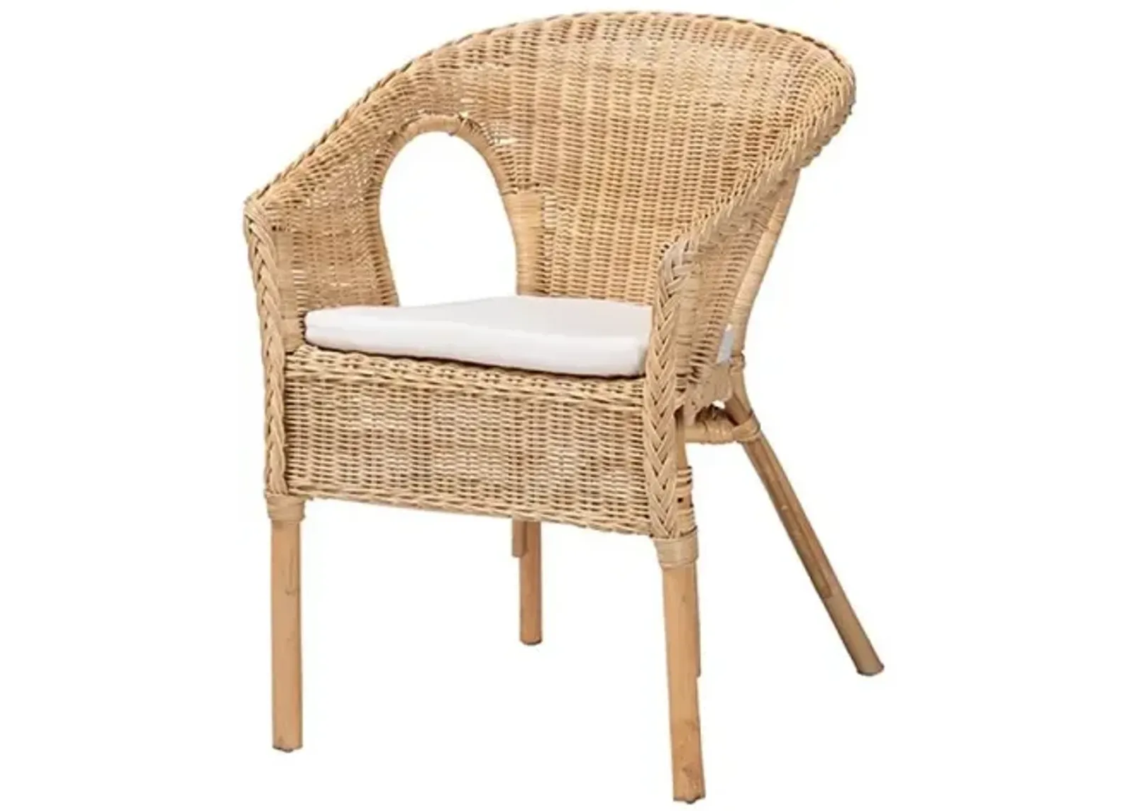 Abbey Modern Bohemian Natural Rattan Dining Chair