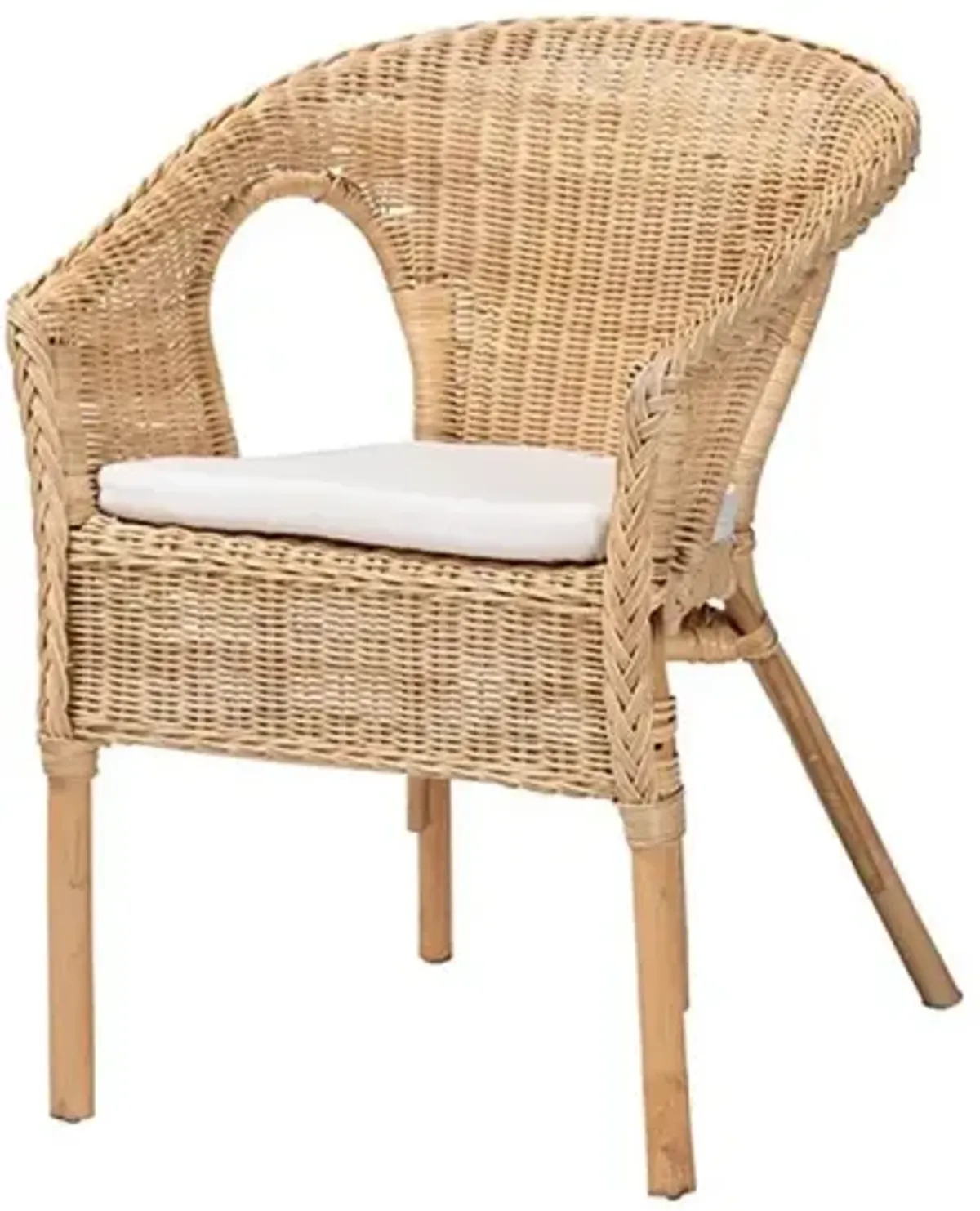 Abbey Modern Bohemian Natural Rattan Dining Chair