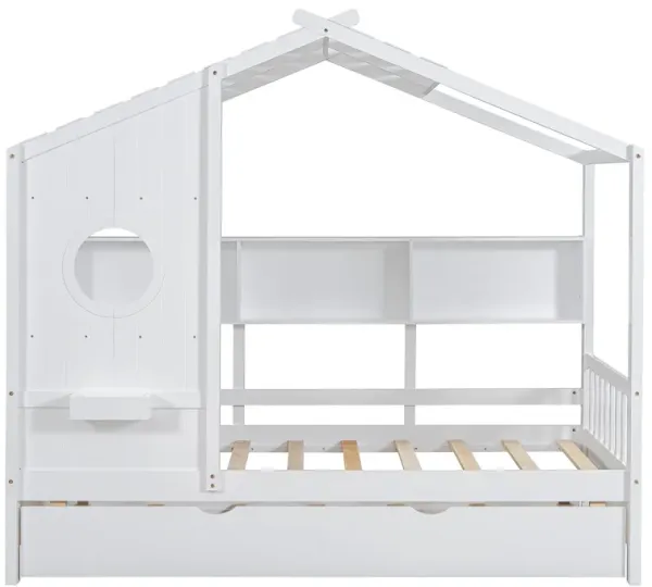 Merax Modern Low Height House Bed With Trundle