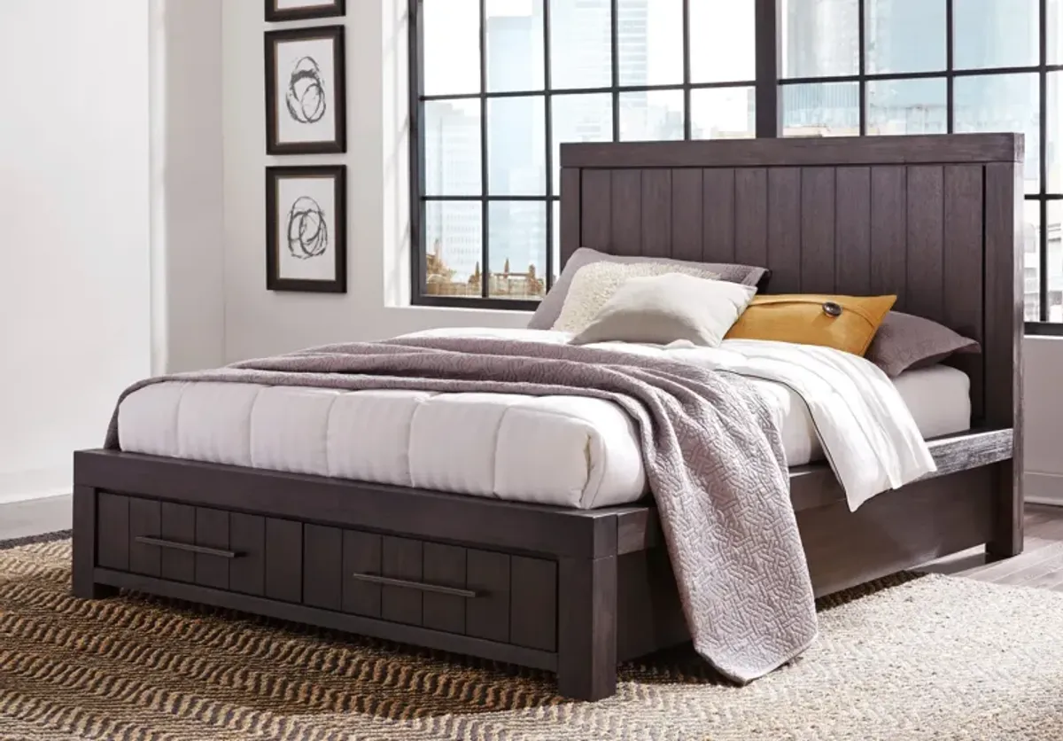 Heath King-Size Two Drawer Storage Bed in Basalt Grey