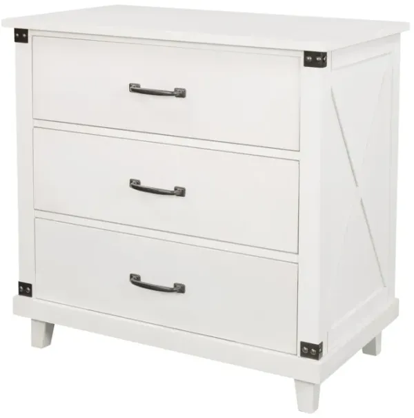 Modern Bedroom Nightstand with 3 Drawers Storage