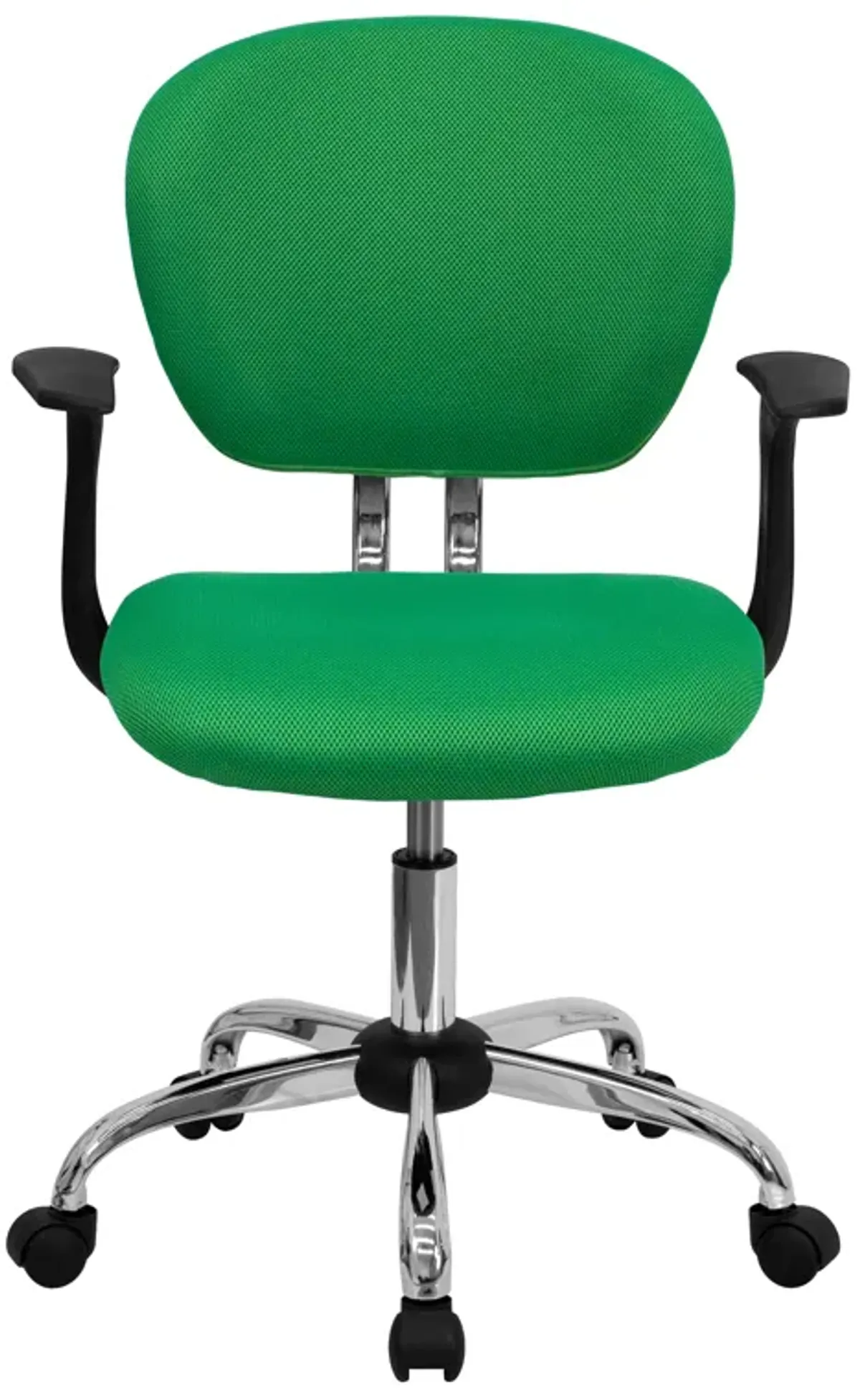 Beverly Mid-Back Mesh Padded Swivel Task Office Chair with Chrome Base and Arms