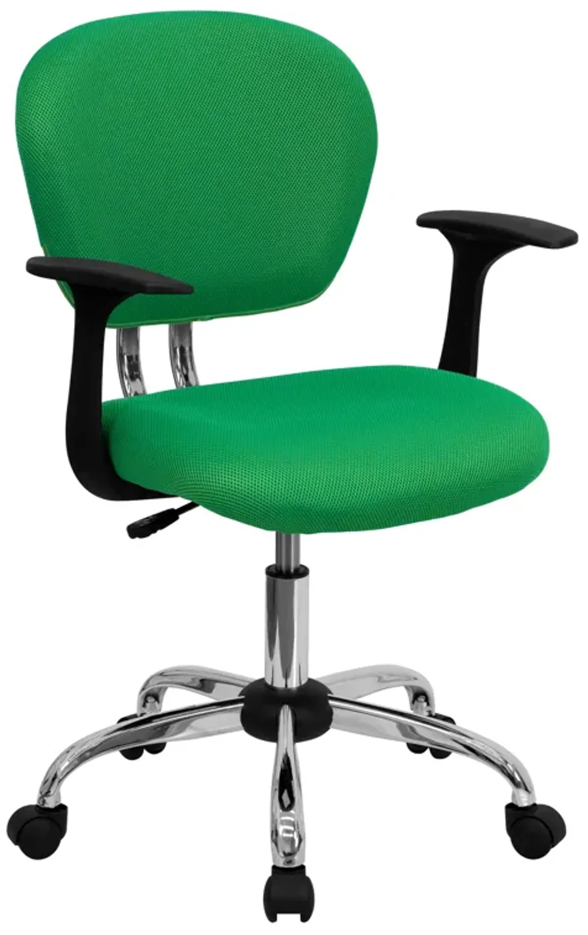 Beverly Mid-Back Mesh Padded Swivel Task Office Chair with Chrome Base and Arms