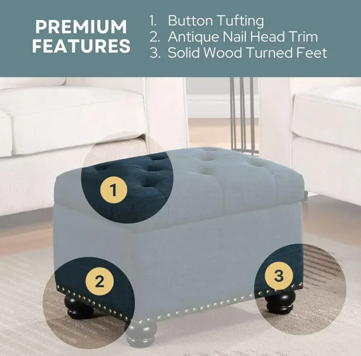 Convience Concept, Inc. 5th Avenue Storage Ottoman