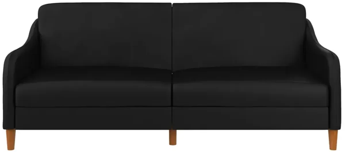 Jodi Coil Futon, Black Faux Leather