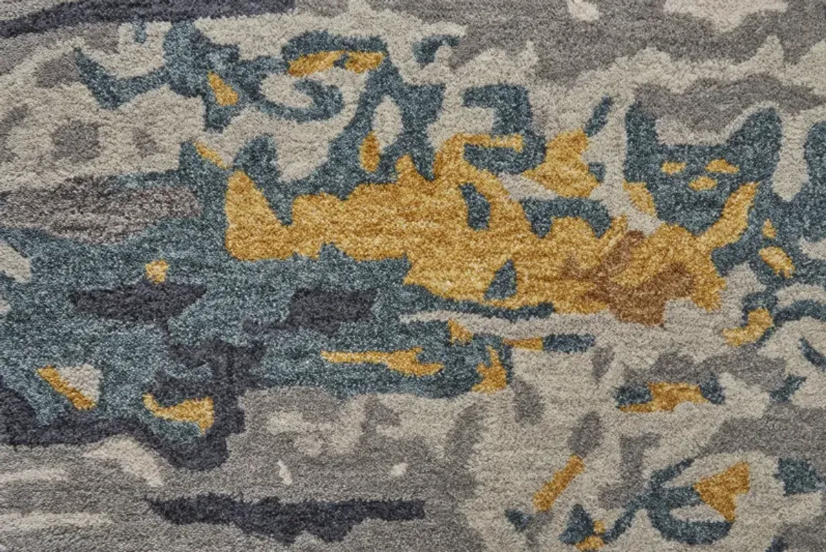 Everley 8644F Gray/Yellow/Blue 5' x 8' Rug