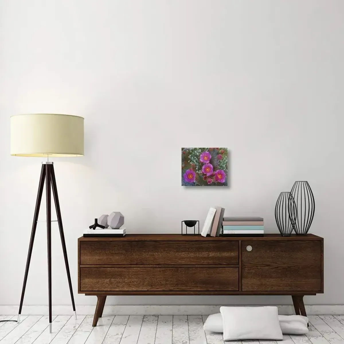 Beavertail Cactus flowering, Arizona-Canvas Art-16x13.28