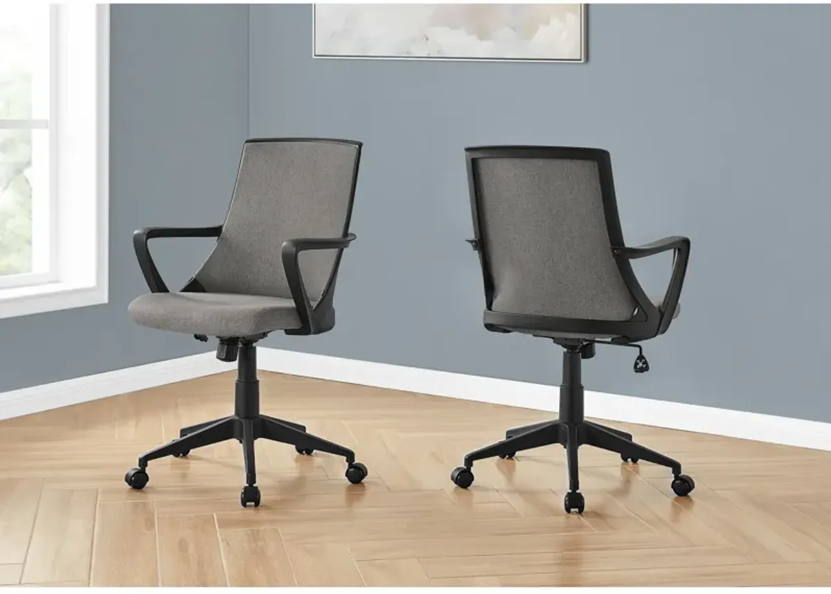 Monarch Specialties I 7297 Office Chair, Adjustable Height, Swivel, Ergonomic, Armrests, Computer Desk, Work, Metal, Mesh, Black, Grey, Contemporary, Modern