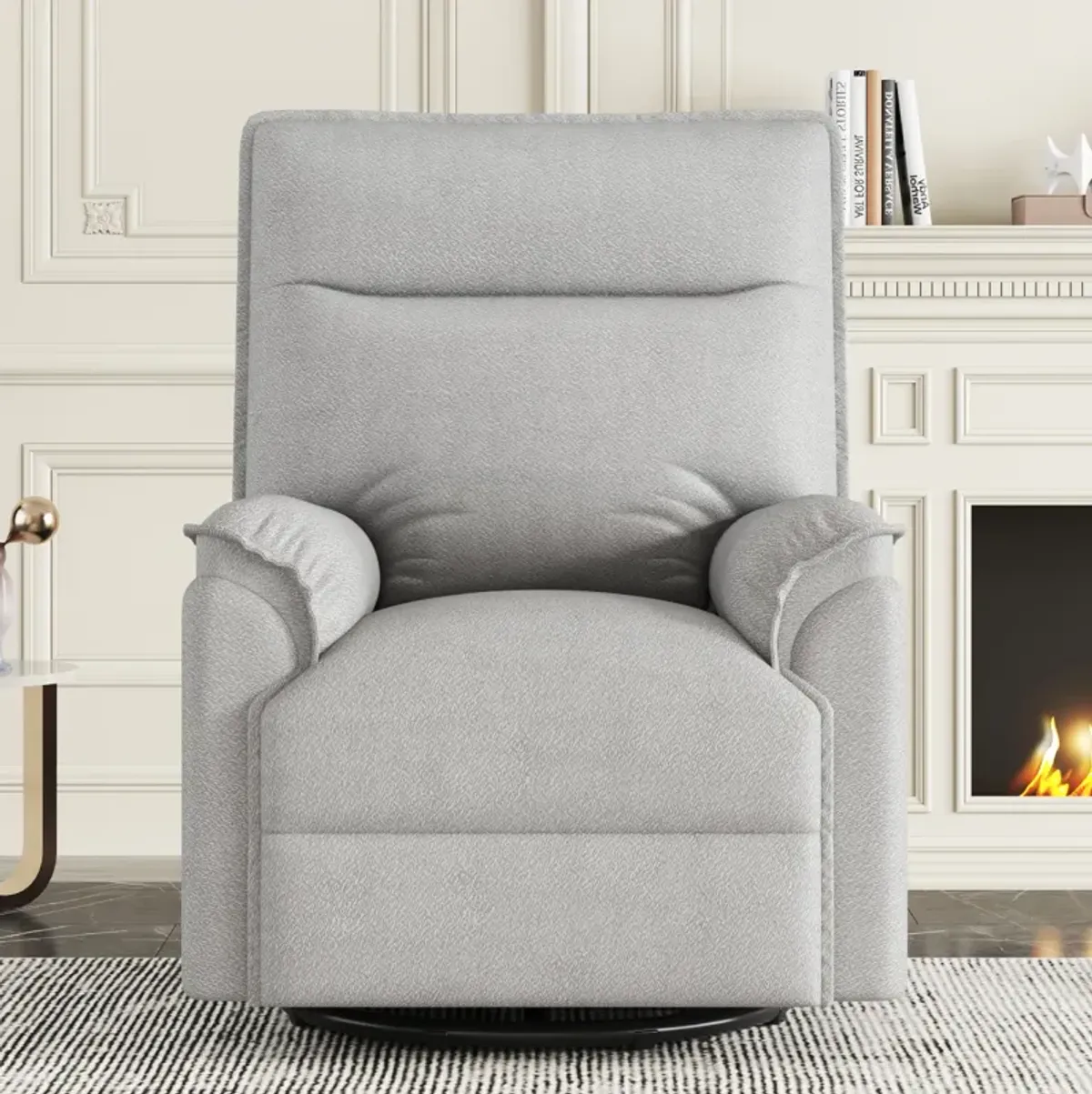 360 Degree Swivel Recliner Manual Recliner Chair Theater Recliner Sofa For Living Room, Grey