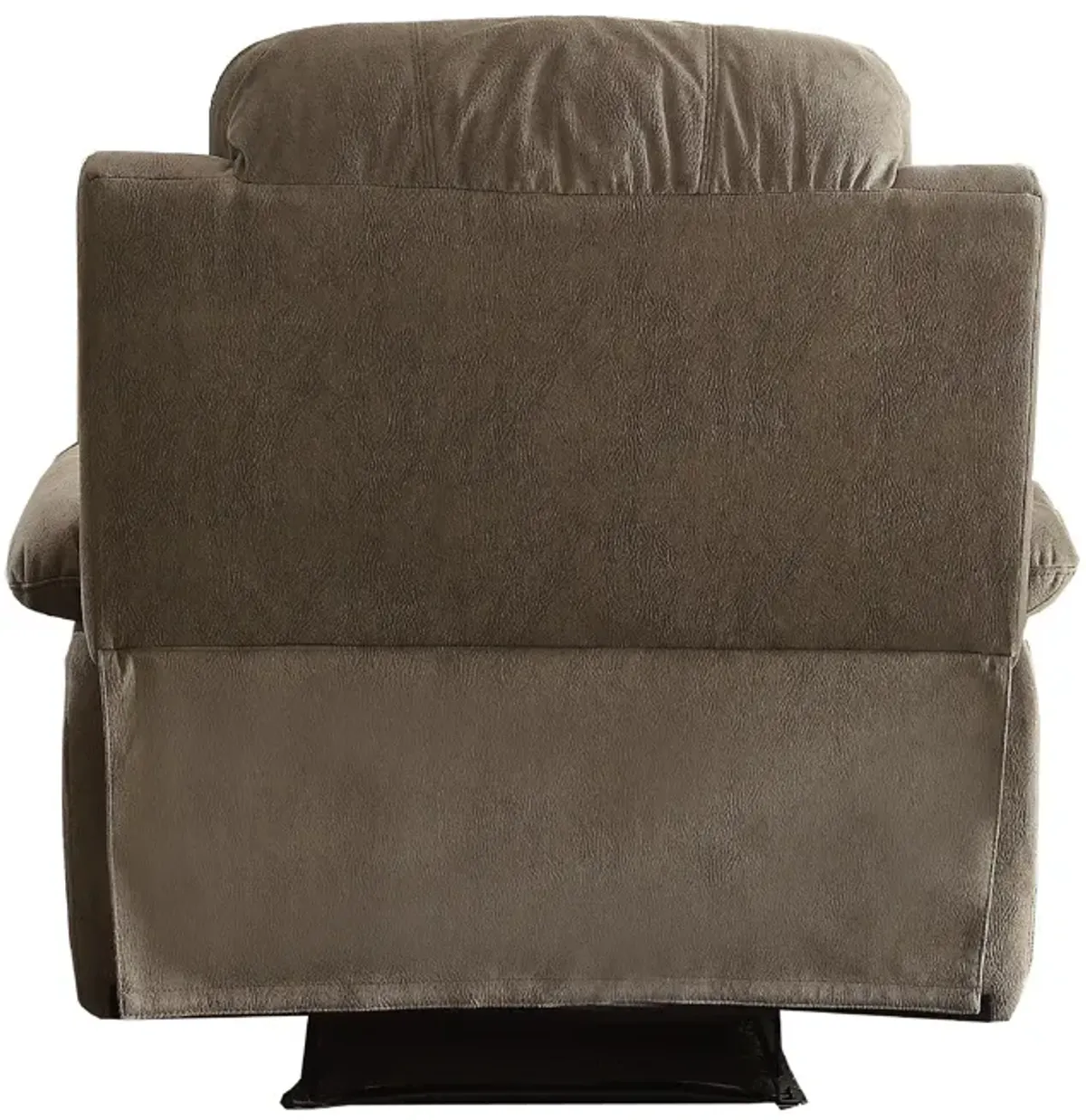 Contemporary Microfiber Upholstered Metal Recliner with Pillow Top, Gray-Benzara