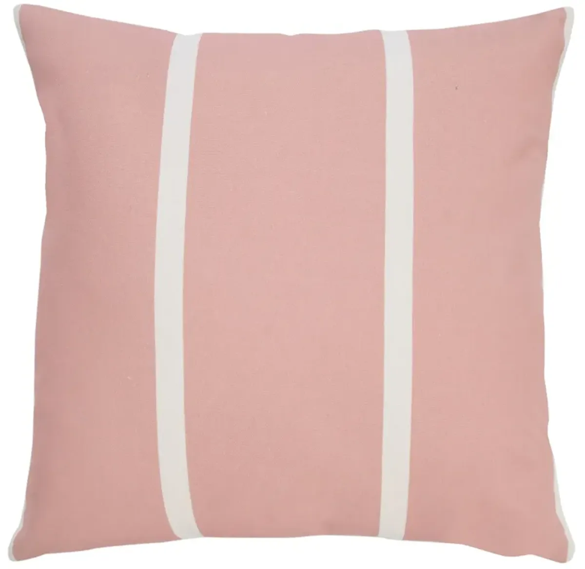 20" Pink and White Striped Square Outdoor Patio Throw Pillow