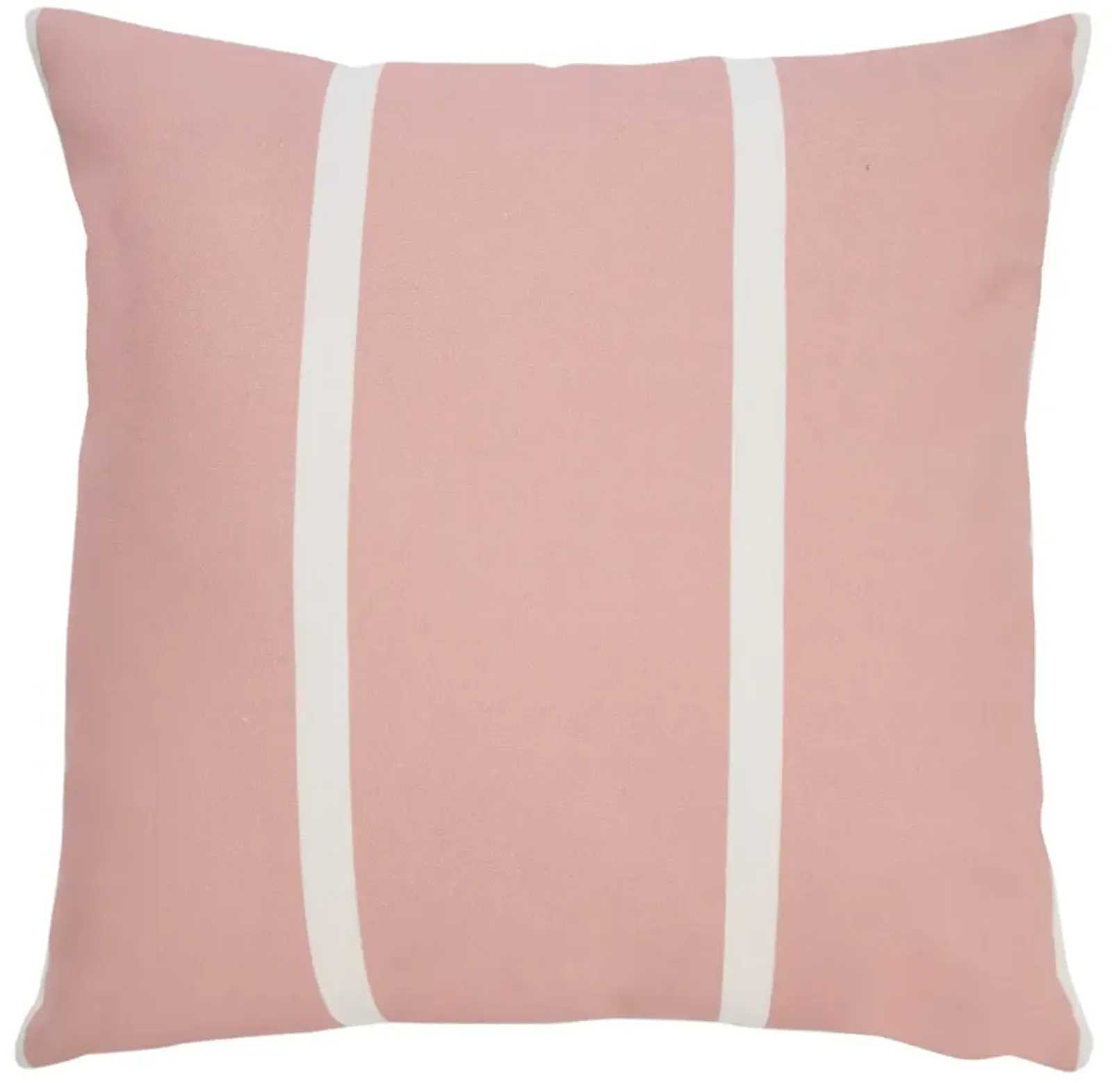 20" Pink and White Striped Square Outdoor Patio Throw Pillow