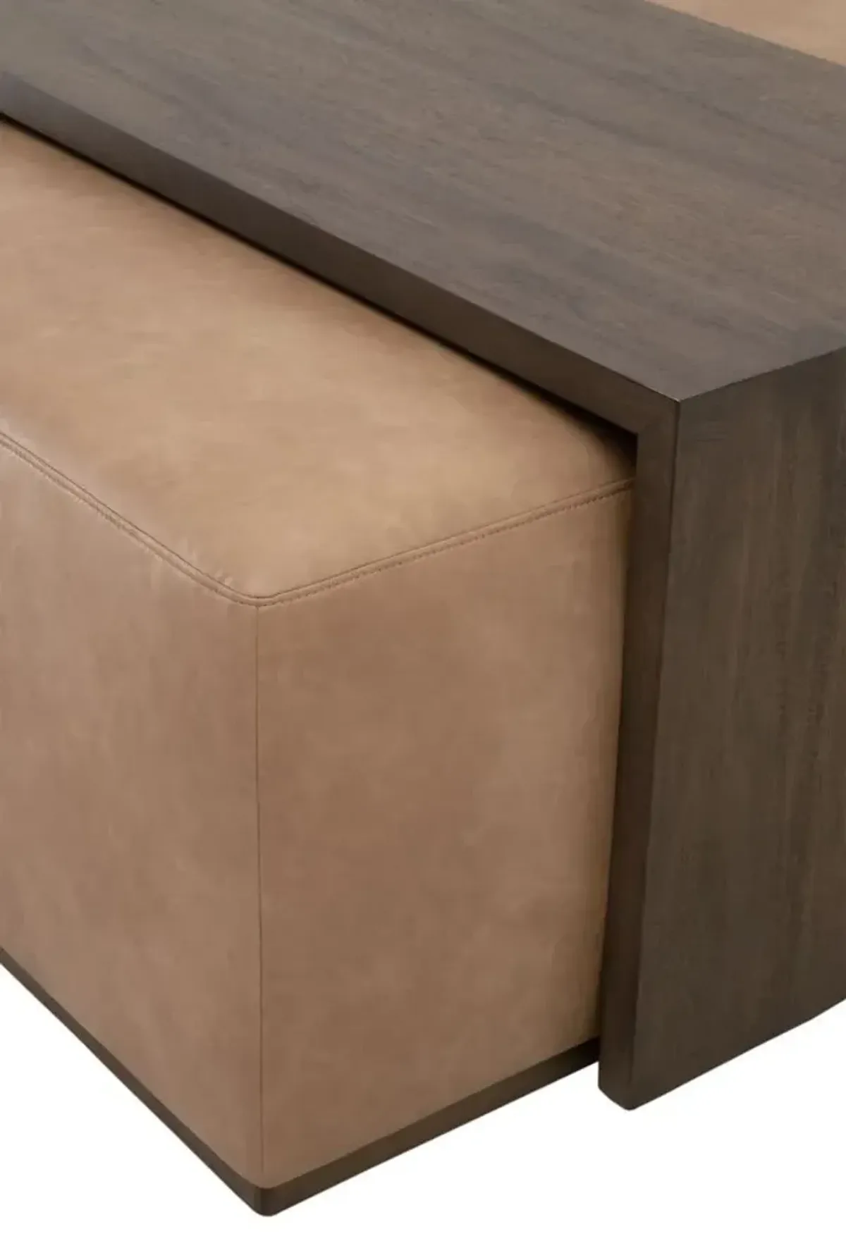 Dovetail Upholstered Coffee Table in Brown