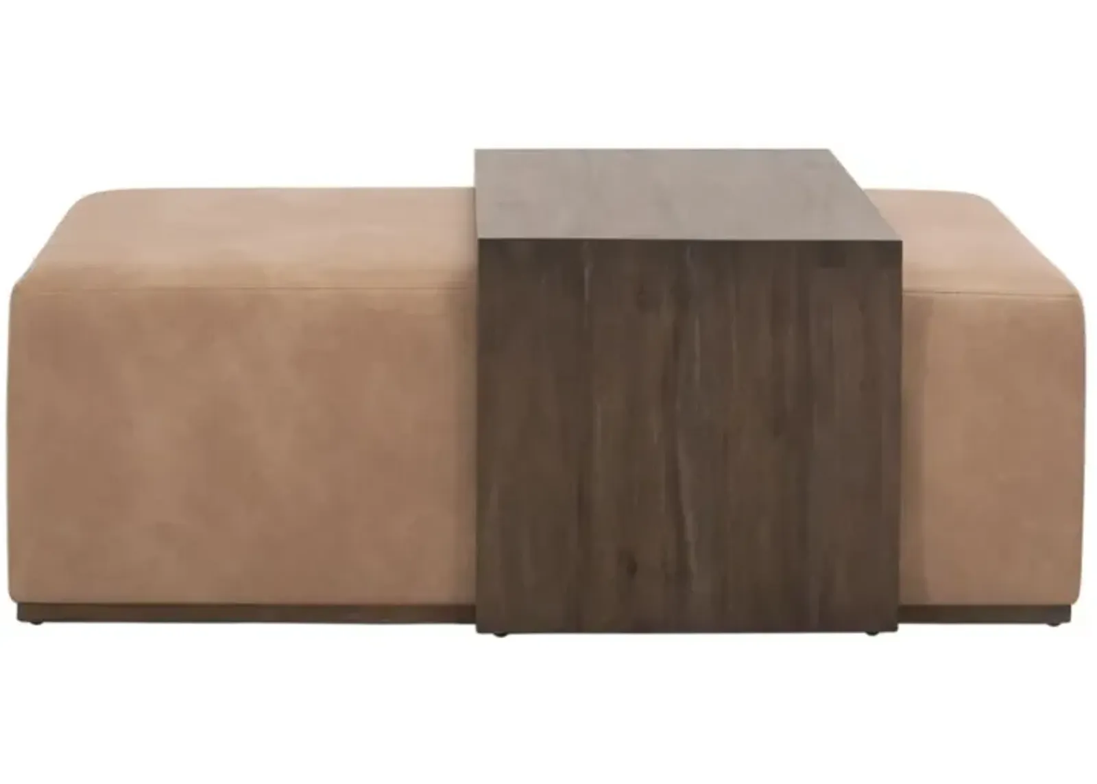 Dovetail Upholstered Coffee Table in Brown