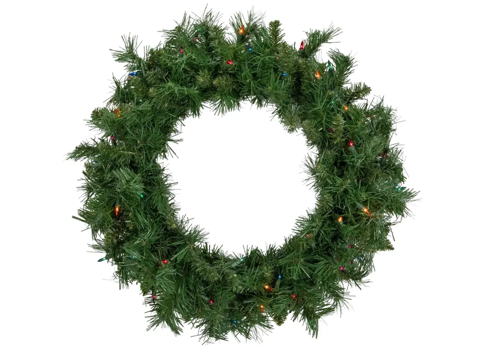 Pre-lit Chatham Pine Artificial Christmas Wreath  24-Inch  Multi-Color Lights