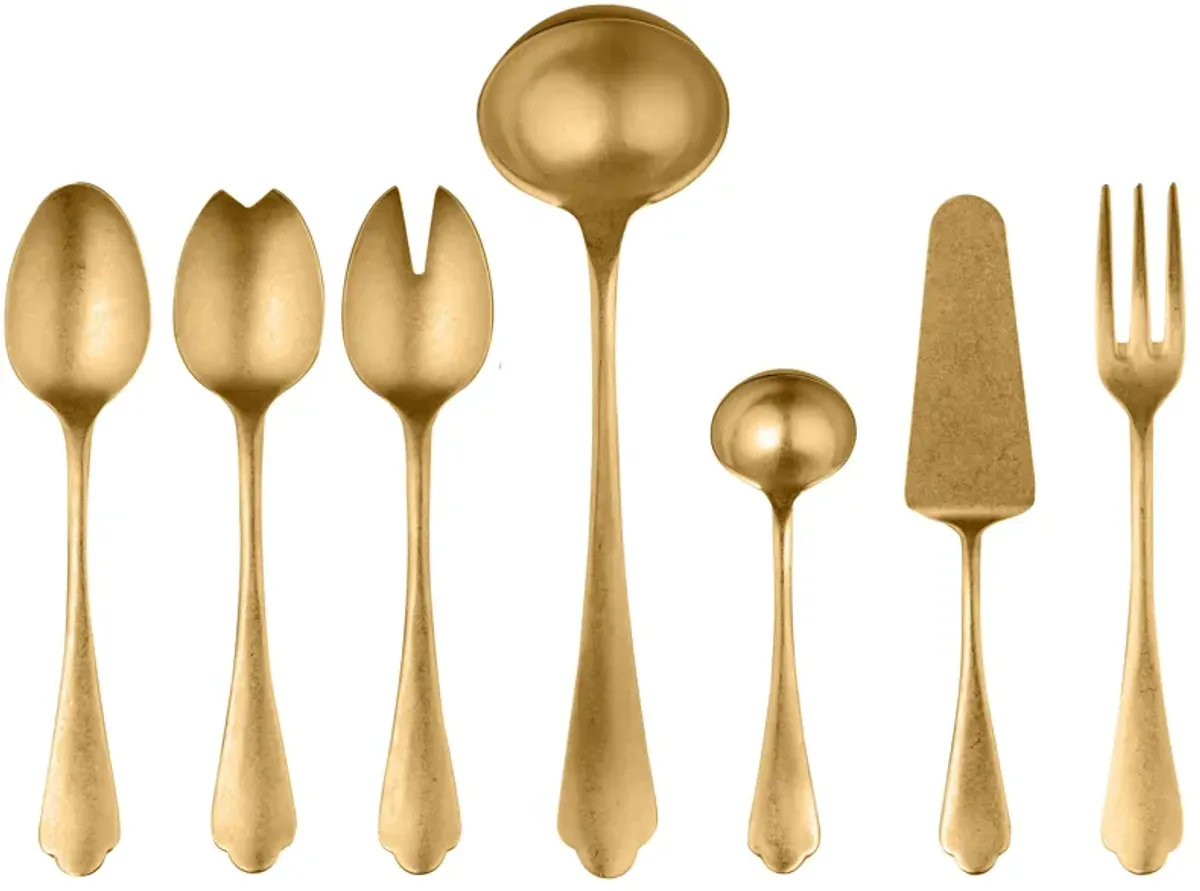 Dolce Vita Pewter Gold Serving Set 7 Pieces