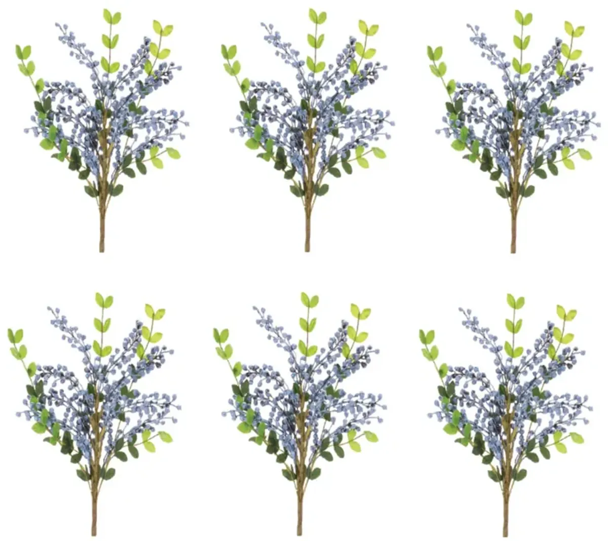 Blue Berry Leaf Spray (Set of 6) – Stunning Artificial Stems for Seasonal Decor