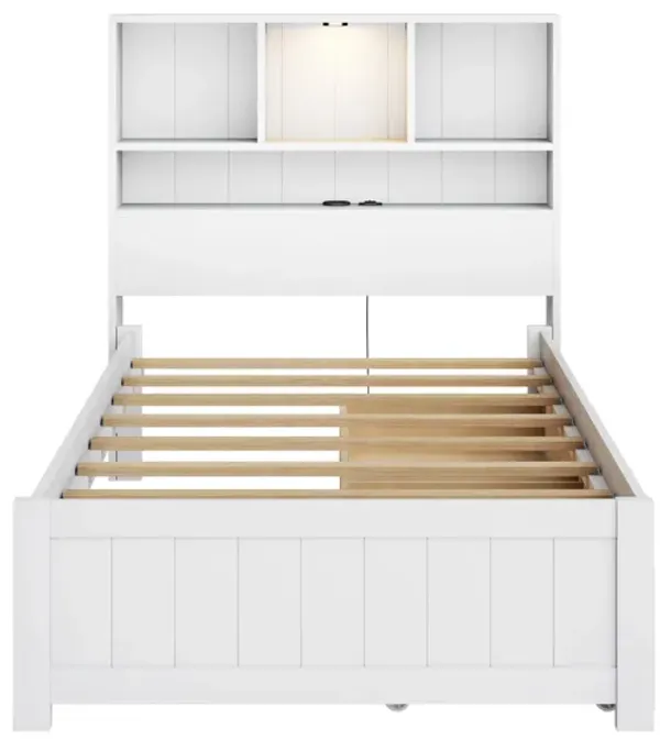 Merax Platform Bed with Built-in Downlight and 2 Drawers