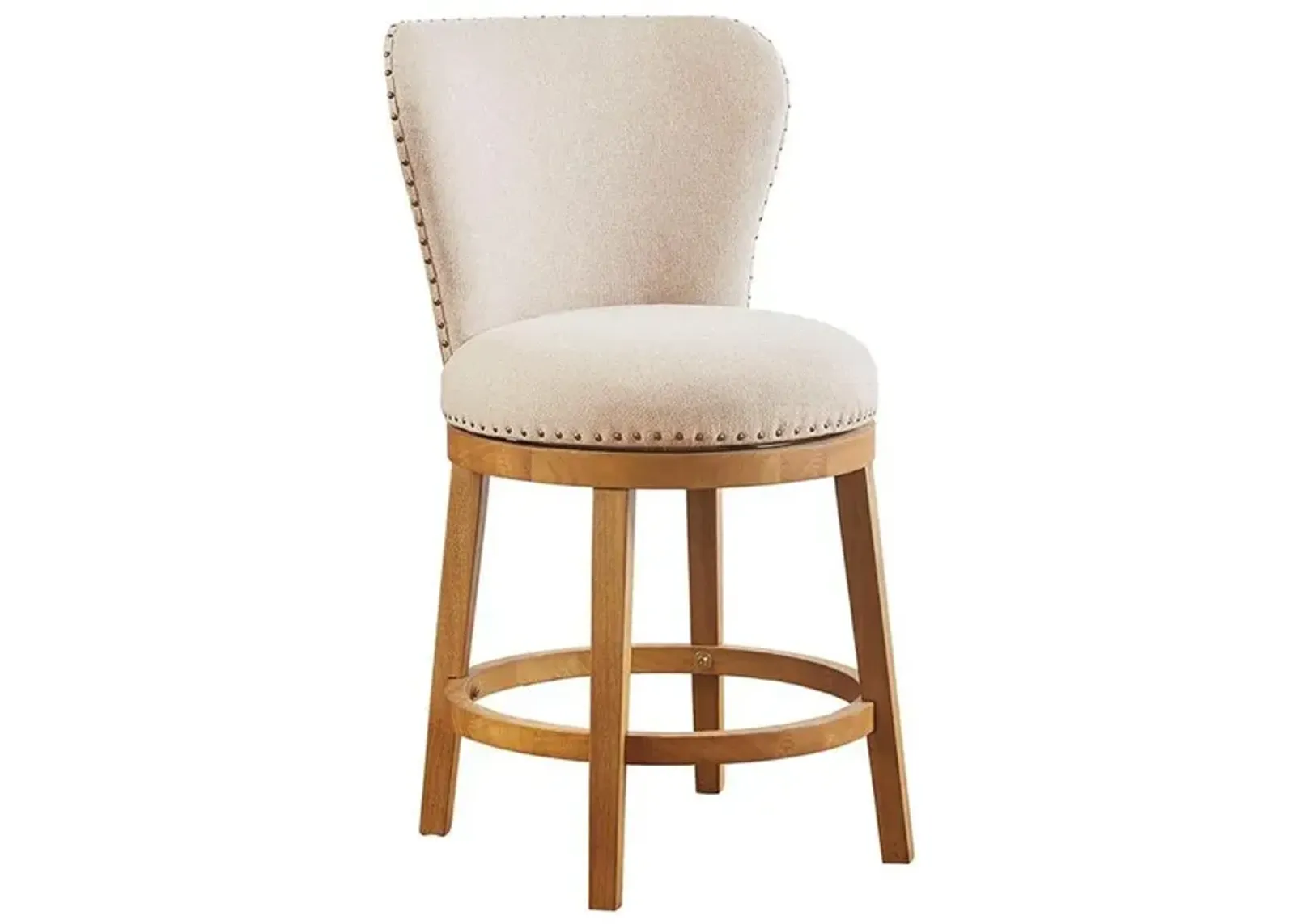 Belen Kox Upholstered 360 Degree Swivel Counter Stool, Tan, Belen Kox