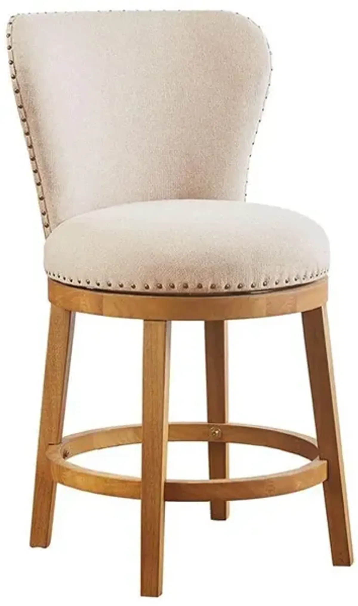 Belen Kox Upholstered 360 Degree Swivel Counter Stool, Tan, Belen Kox