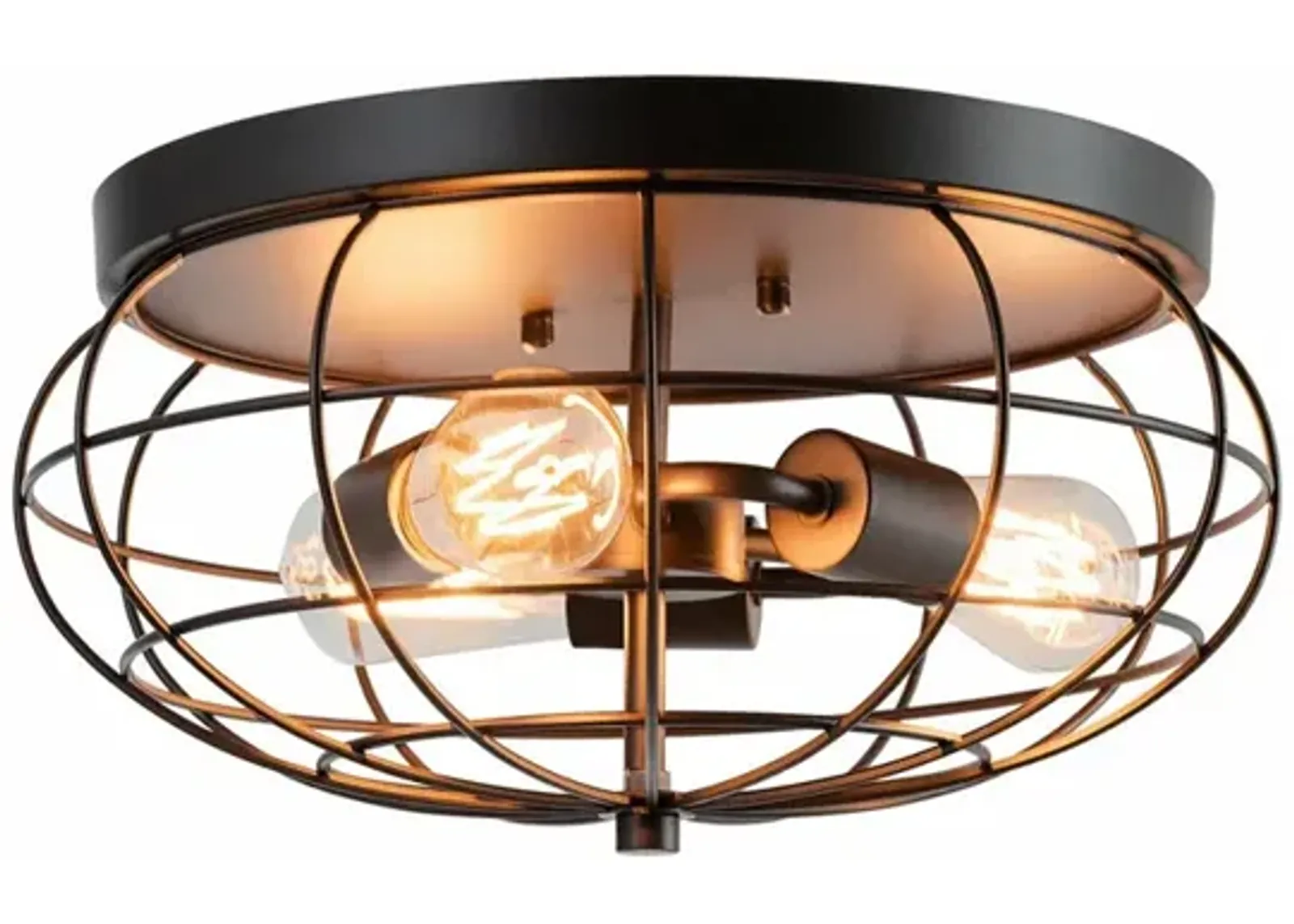 Semi Flush Mount Ceiling Light with Industrial Retro Design