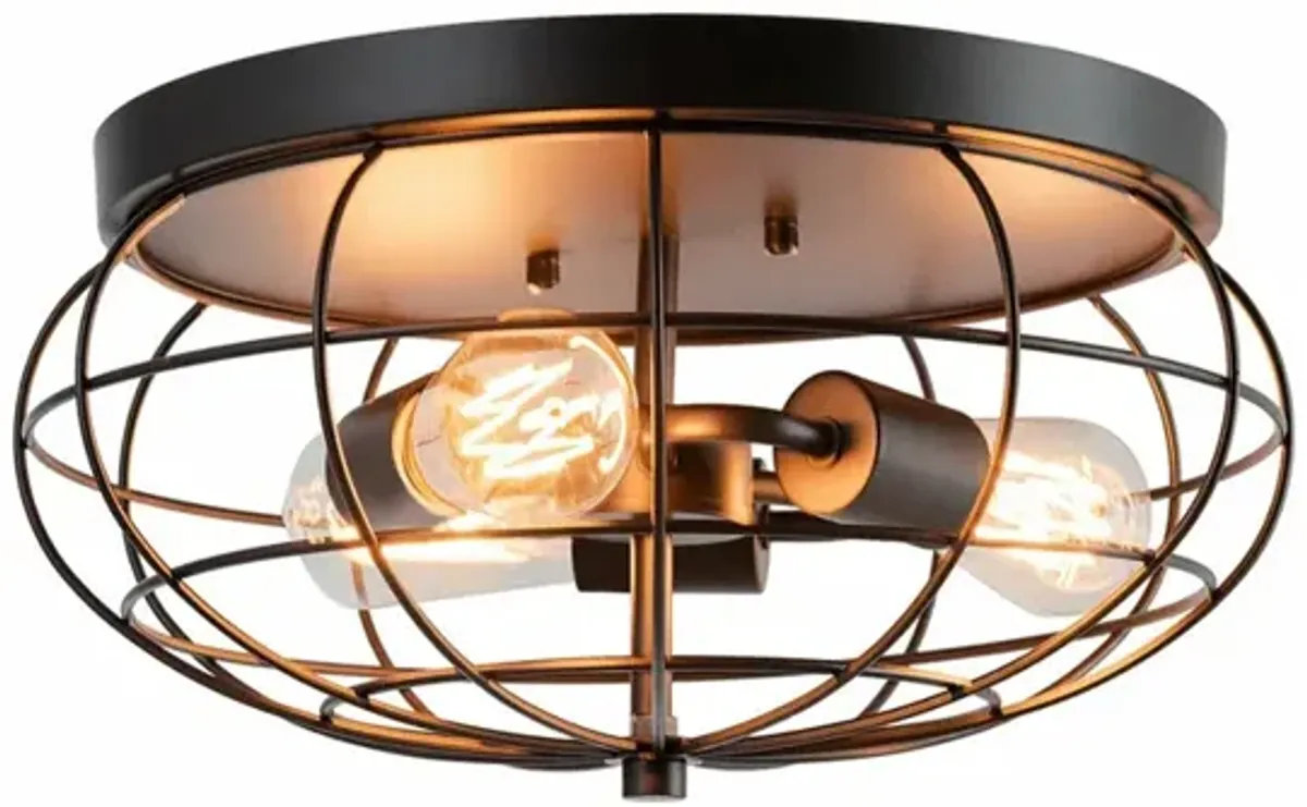 Semi Flush Mount Ceiling Light with Industrial Retro Design