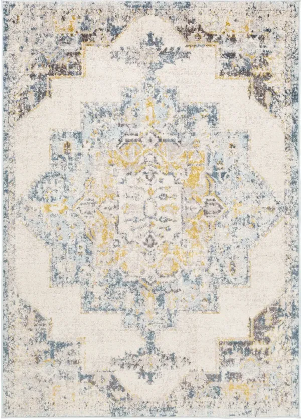 Ankara AKR-2309 5'3' Round Blue Rug