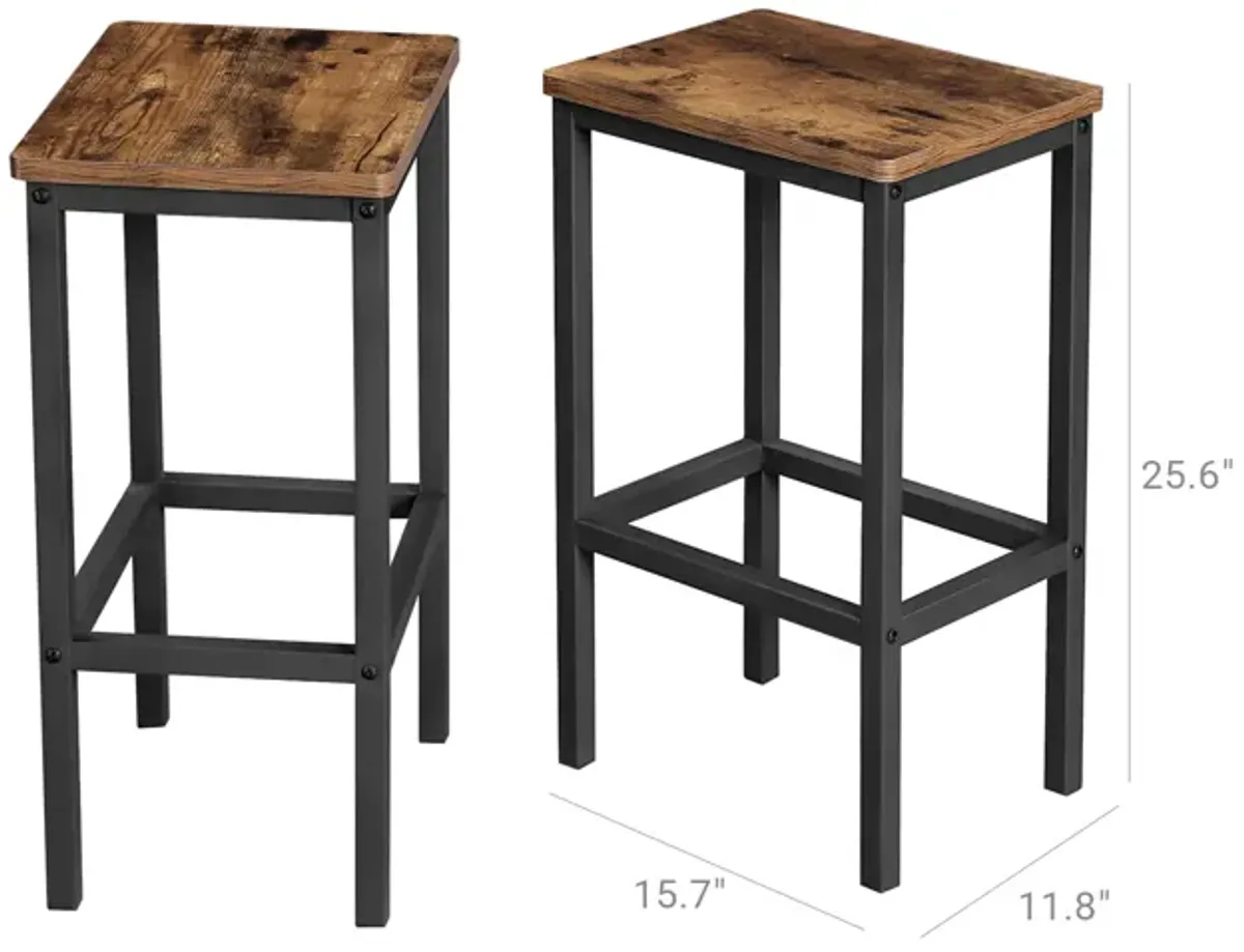 Bar Stools, Set of 2 Bar Chairs, Kitchen Breakfast Bar Stools with Footrest