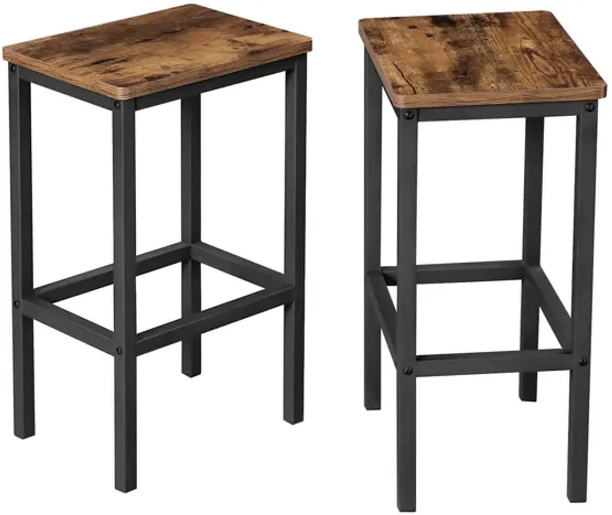 Bar Stools, Set of 2 Bar Chairs, Kitchen Breakfast Bar Stools with Footrest