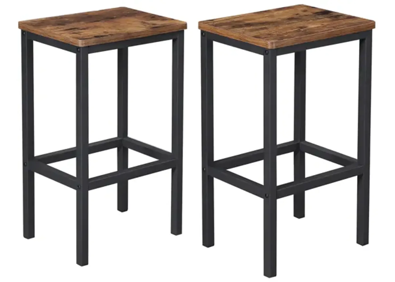 Bar Stools, Set of 2 Bar Chairs, Kitchen Breakfast Bar Stools with Footrest